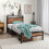 BORPHOM 3ft Single Bed Frames Solid Metal Bed Frames with Wood Storage Headboard,Strong Iron Platform Bed Frame Single No Box Spring Needed,Mattress 3