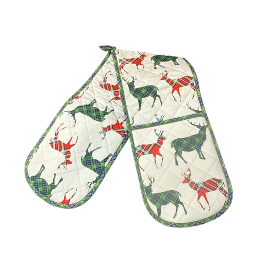 Scottish Tartan Stag Multi Stag Double Oven Glove