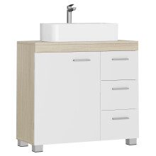 VASAGLE Under Sink Bathroom Cabinet, Storage Cabinet, with 3 Drawers, 2 Compartments Behind the Door, for Washbasins with Pedestal, with Feet, 30 x 70