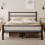 Feonase Metal Double Bed Frame With Stylish Headboard And Footboard,Bed Frame Double Bed,Easy Assembly, Ample Under-bed Storage Space, Black 1
