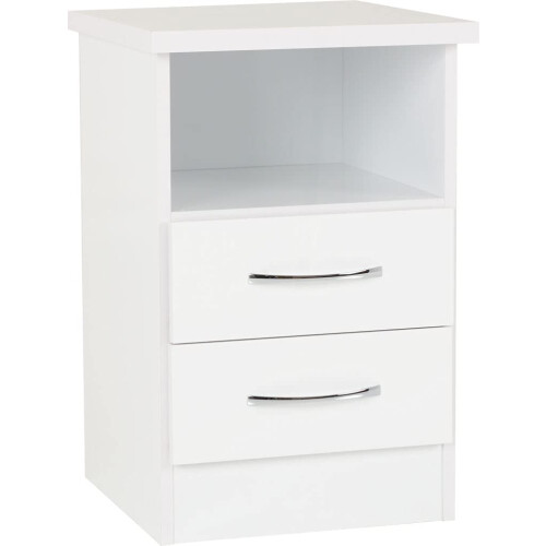 Seconique Seconique Nevada 2 Drawer Bedside in White Gloss