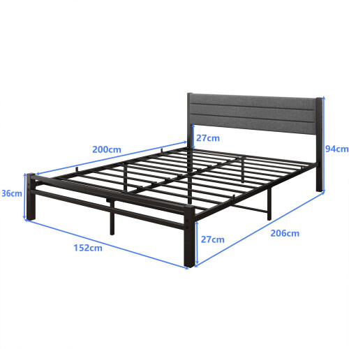 Diahomy King Size Bed Frame with Storage 5ft Upholstered Bed Platform Bed Frame/Metal Slats Support/No Box Spring Needed/Underbed Storage/Easy 1