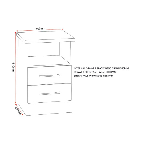 Seconique Seconique Nevada 2 Drawer Bedside in Sonoma Oak Effect 2