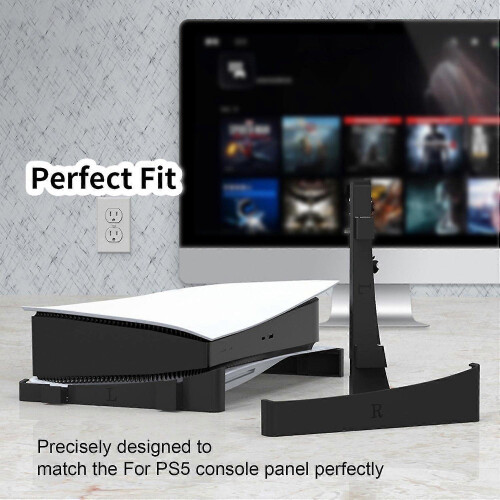 (White)Desktop Stand Console Holder Maximum Airflow Improve Heat Dissipation Stable Perfect Fit Horizontal 2