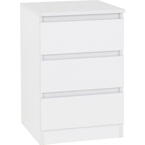 Seconique Seconique Malvern 3 Drawer Bedside in White