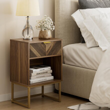 HEYZOEY? Bedside Table with Drawer and Large Shelf, 40cm Wide Nightstand, Modern Bedside Cabinet for Bedroom, Living Room, Office (40 x 40 x 65 cm,
