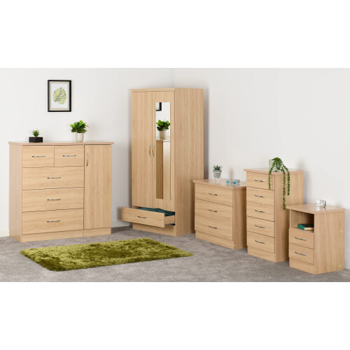 Seconique Seconique Nevada 2 Drawer Bedside in Sonoma Oak Effect 1