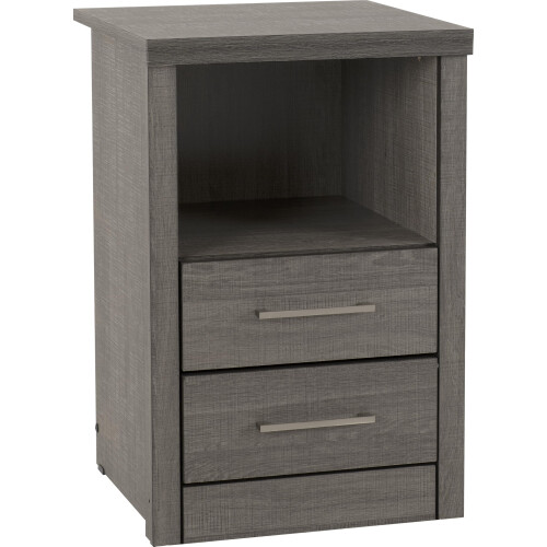 Seconique Seconique Lisbon 2 Drawer Bedside in Black Wood Grain