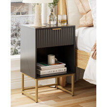 HEYZOEY? Bedside Table with Drawer, 40cm Wide Side Table and Large Shelf, Modern Bedside Cabinet for Bedroom, Living Room, Office (40 x 30 x 60 cm,