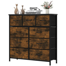 YITAHOME Wide Chest of Drawers with 9 Drawers, Fabric Dressers with Easy Pull Handle,Sturdy Steel Frame,Storage Drawers for Bedroom, Closet,