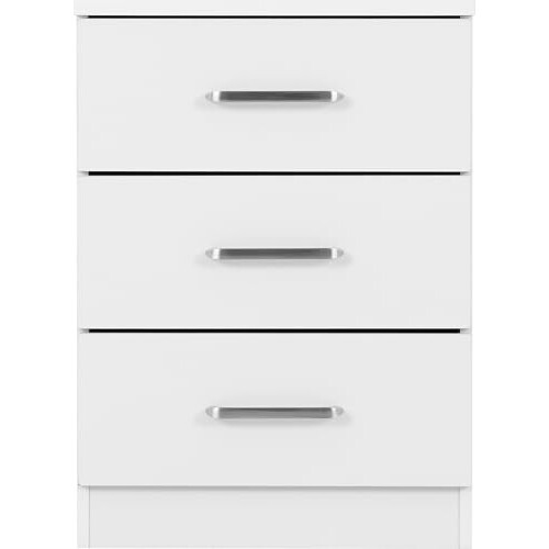 Seconique Seconique Dakota 3 Drawer Bedside in White 2