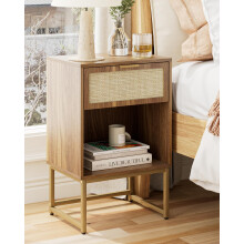 HEYZOEY? Bedside Table with Drawer, 40cm Wide Side Table and Large Shelf, Modern Bedside Cabinet for Bedroom, Living Room, Office (40 x 30 x 60 cm,