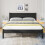 DUMEE King Size Bed Frame with Wooden Headboard Bed Frames King Size Under Bed Storage, No Box Spring Needed, Enhanced Support (Black Oak) 1