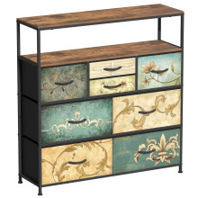 VEDECASA Chest of Drawers with Open Shelf Dresser for Bedroom with 8 Drawer Storage Organizer Unit TV Stand for Living Room Hallways Closet with