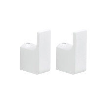 Gedy G-Kuala Lumpur 2 Single Hangers, White, Made of Cromall, Brass and Glass, 2 Year Warranty, Measures 5.3 x 2 x 3.3 cm and Weight 0.2 kg, R&D