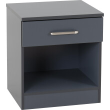 Seconique Dakota 1 Drawer Bedside in Dark Grey