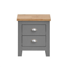 Timber Art Design UK Lisbon 2 Drawer Chest Bedside Cabinet Storage Unit Nightstand Table Modern Furniture for Living Room, Bedroom, Hallway, Grey Oak