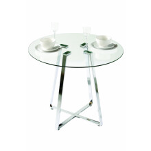 Premier Metropolitan Round Glass Dining Table Modern Dining Tables with Chrome Legs H76xW90xD90