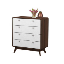 DHP Furniture Cassie Dresser, Walnut Look White