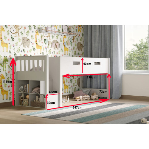 Flair Charlie Staircase Mid Sleeper Cabin Bed - White 1