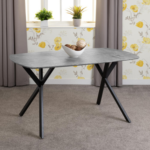 Seconique Seconique Athens Rectangular Dining Table in Concrete Effect 1