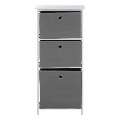 Premier Premier Lindo Cabinet, 3 Fabric Drawers, Grey