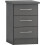 Seconique Seconique Nevada 3 Drawer Bedside in 3D Effect Grey 1