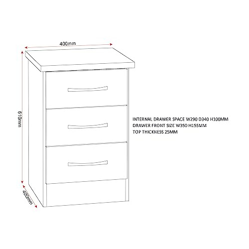 Seconique Seconique Nevada 3 Drawer Bedside in Sonoma Oak Effect 2