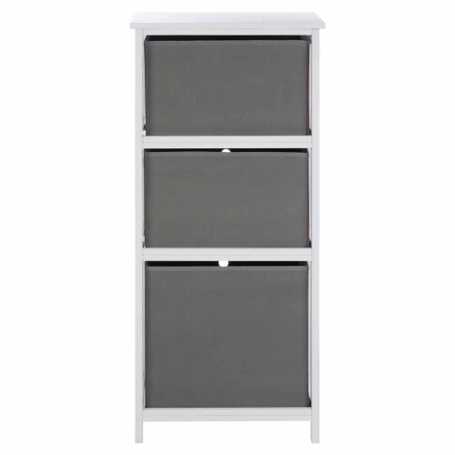Premier Premier Lindo Cabinet, 3 Fabric Drawers, Grey 1