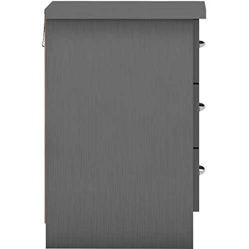 Seconique Seconique Nevada 3 Drawer Bedside in 3D Effect Grey 2
