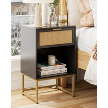 HEYZOEY? Bedside Table with Drawer, 40cm Wide Side Table and Large Shelf, Modern Bedside Cabinet for Bedroom, Living Room, Office (40 x 30 x 60 cm,