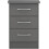 Seconique Seconique Nevada 3 Drawer Bedside in 3D Effect Grey 2