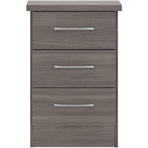 Seconique Seconique Nevada 3 Drawer Bedside in Black Wood Grain 2