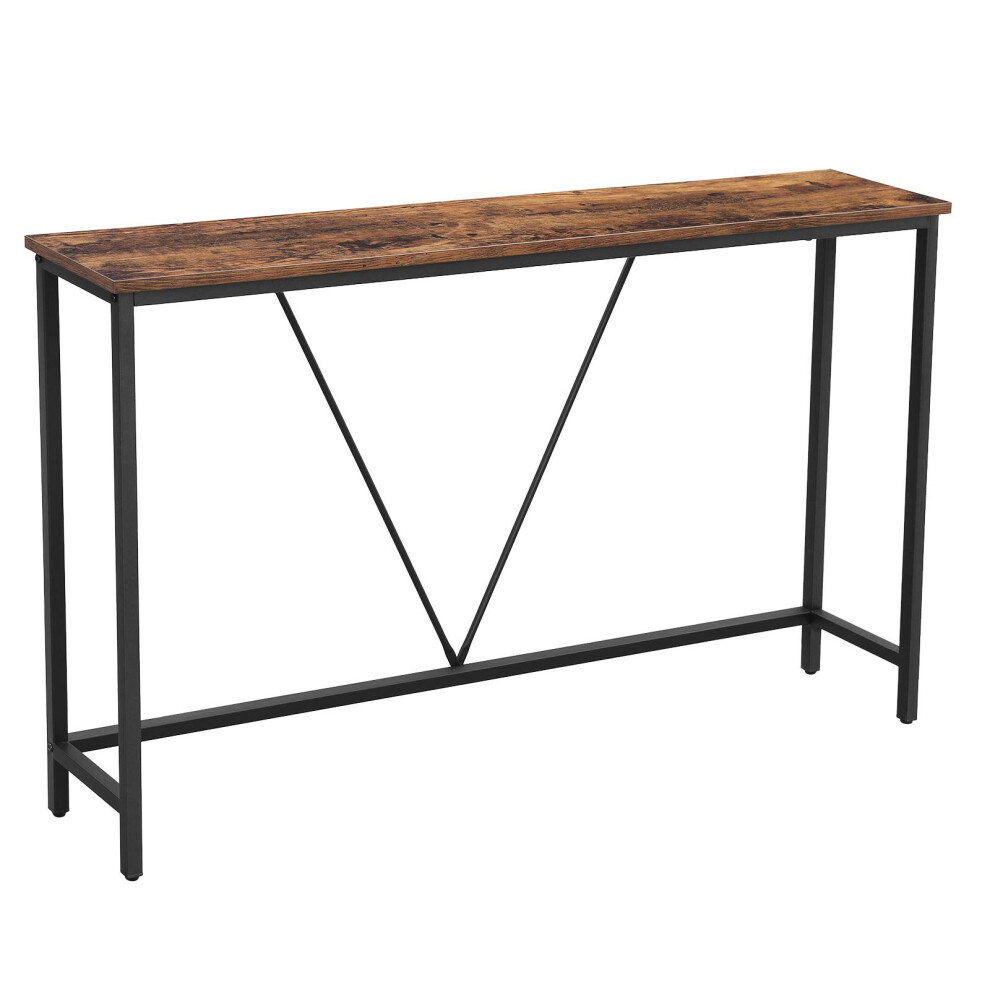 Vasagle Console Table For Hallway, Slim Sofa Table For Living Room, Hallway Table, Easy Assembly, Rustic Brown And Ink Black Lnt020b01 Black,Brown