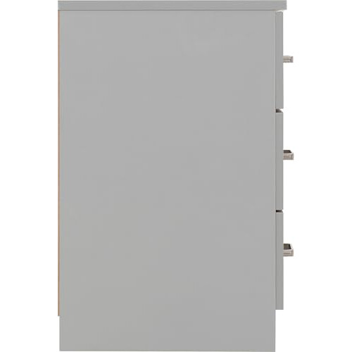 Seconique Seconique Dakota 3 Drawer Bedside in Light Grey 2