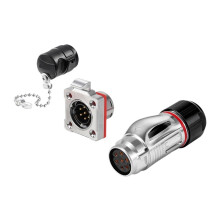 7 Pin Aviation Connector BD20 Reverse Mount Industrial Metal Plug for Solar Automation