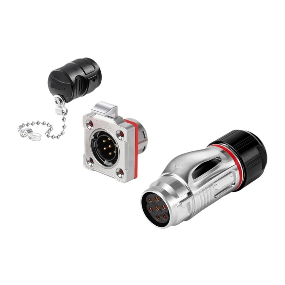 7 Pin Aviation Connector Bd20 Reverse Mount Industrial Metal Plug For Solar Automation 9199774711227