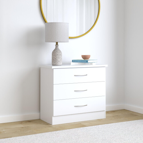 Seconique Seconique Nevada 3 Drawer Chest in White Gloss 1