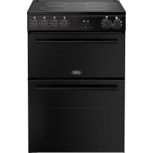 Belling 60cm wide Double Oven BEL FSA VISION 60Ei Electric Cooker with Induction Hob - Black - A Rated
