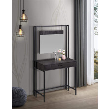 Timber Art Design UK Zahra Dressing Table Vanity Makeup Table Set with Mirror & Drawer Ash Oak Effect Modern Furniture for Bedroom, Living Room, Home,