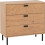 Seconique Seconique Leon 3 Drawer Chest in Medium Oak Effect 1
