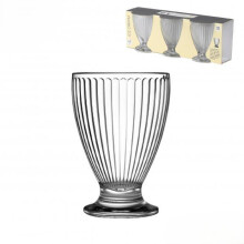 Ice Cream Cup Set Glass Dessert Bowls 28 cl Capacity Set of Three Sundae Dishes Parfait Strip Cups Kitchen Glassware