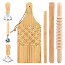 Pasta Maker Set 7 Pcs Wooden Molds and Rolling Pins DIY Homemade Pasta Tools for Kitchen
