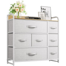 YITAHOME Chest of Drawers with 7 Drawers, Fabric Drawers Cabinet with Easy Pull Handle,Sturdy Steel Frame,Storage Drawers for Bedroom, Closet,