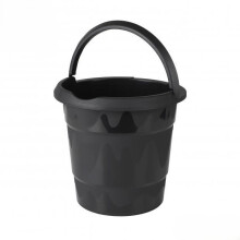 Bucket with Handle 10 Litre Black Polypropylene Utility Bucket Cleaning Bucket Mopping Pail Household Garden