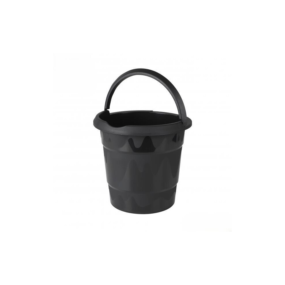 Import Distribution Fornord Bucket With Handle 10 Litre Black Polypropylene Utility Bucket Cleaning Bucket Mopping Pail Household Garden