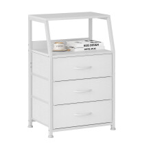 CAIYUN Chest of Drawers Bedroom with 3 Drawers, Tall Fabric Dresser with Shelf, Fabric Dresser for Entryway Hallway Living Room, Closet Storage