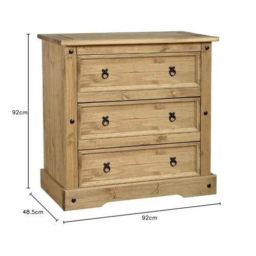 Seconique Seconique Corona 3 Drawer Chest in Distressed Waxed Pine 2
