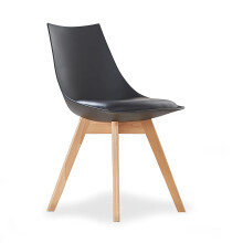 Life Interiors Plastic Shell Lanzo Retro Dining Chair, Black