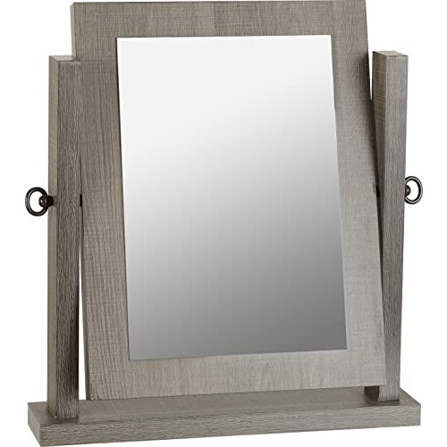 Seconique Seconique Lisbon Dressing Table Mirror in Black Wood Grain 1